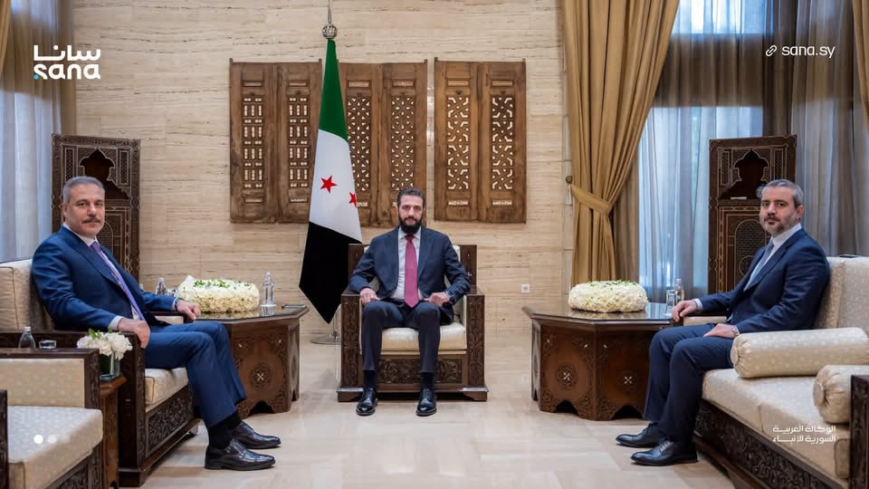 الرئيس أحمد الشرع يستقبل اليوم في دمشق، وزير الخارجية التركي هاكان فيدان
