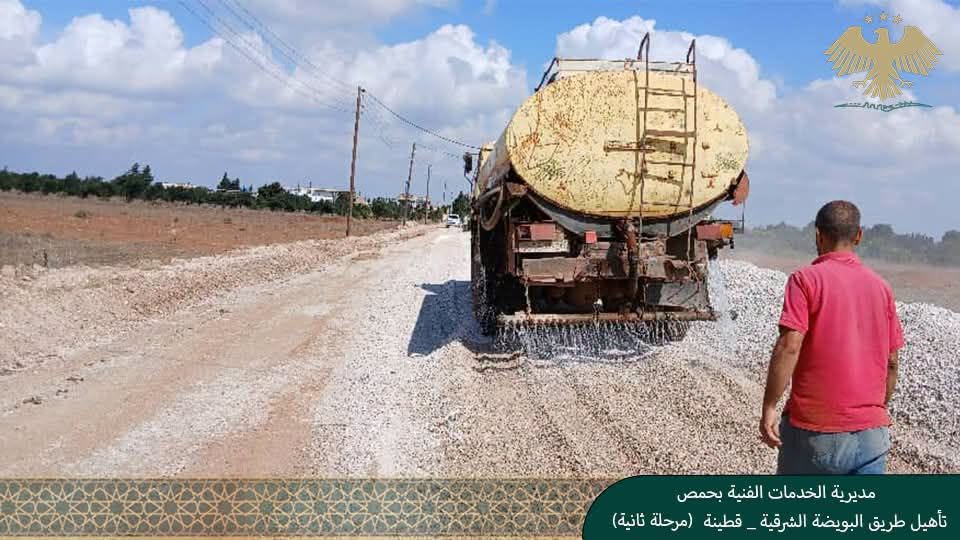 استمرار تنفيذ المرحلة الثانية من تأهيل طريق البويضة الشرقية – قطينة